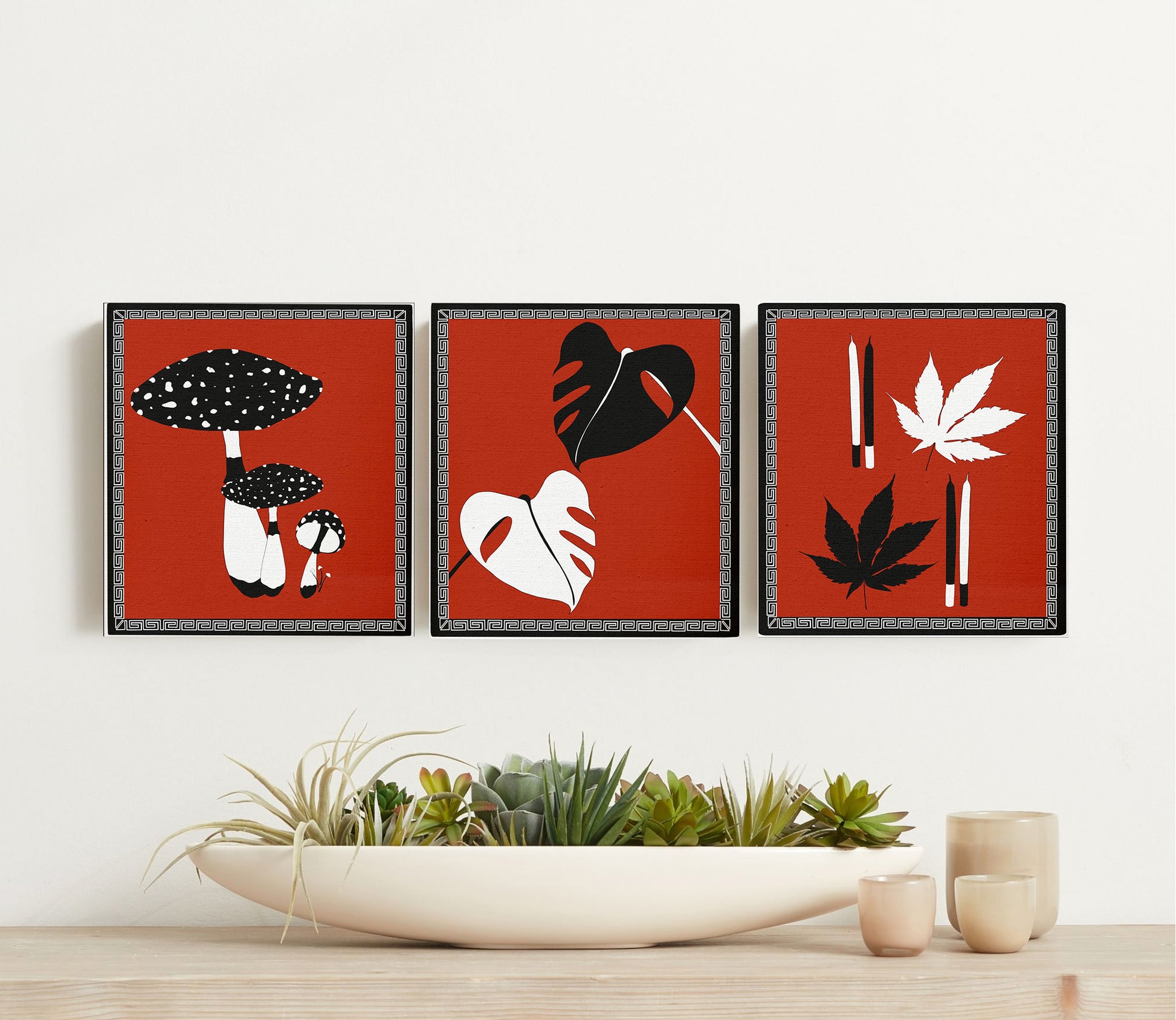 "A Few of My Favorite Things" Print Set Mushroom Monstera & Weed Art Print Set WASTE HAZARD   