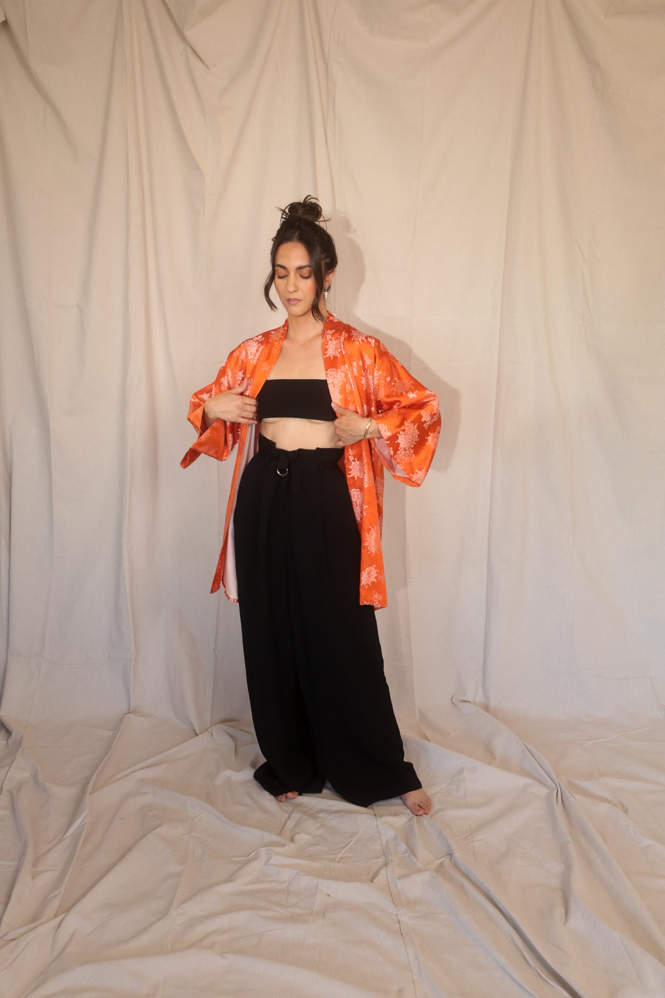 1970's Orange  Haori Kimono Apparel & Accessories GOODVILLE   