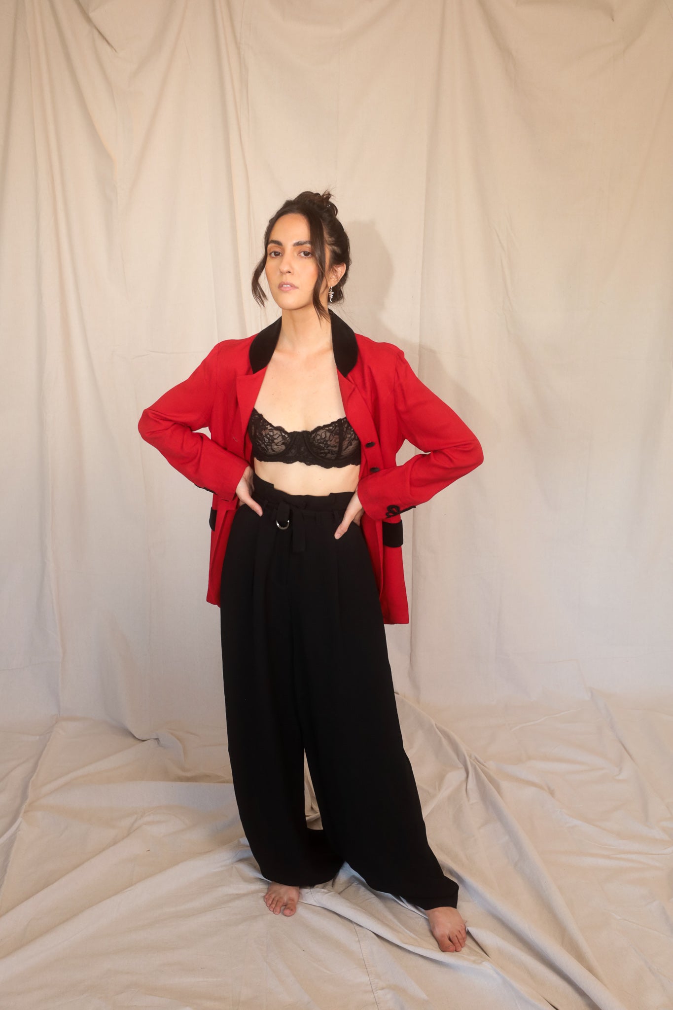 1980's Black & Red Blazer Apparel & Accessories GOODVILLE   