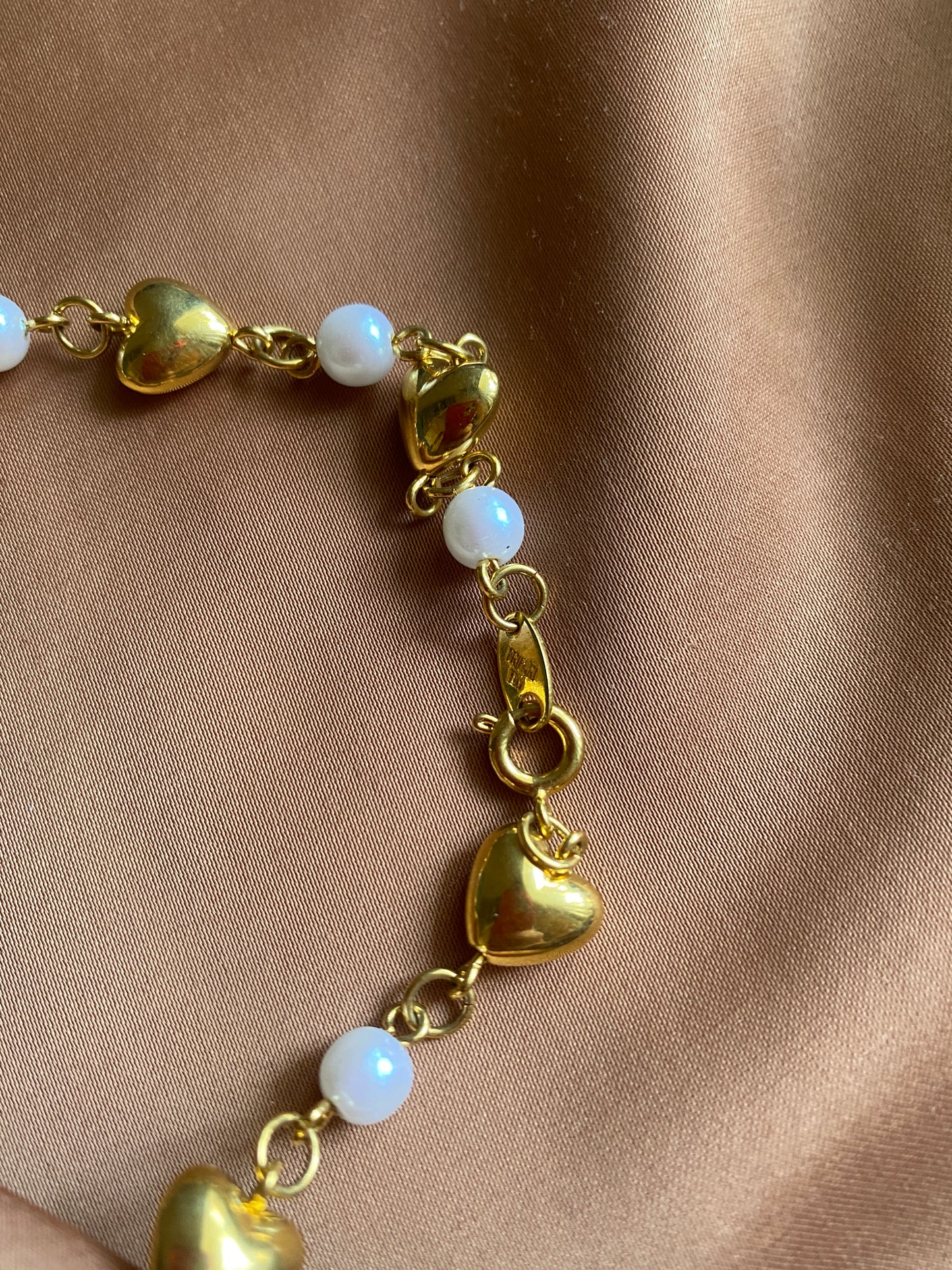 Vintage Trifari Pearl and Gold Heart Necklace Apparel & Accessories Panakeias Blessings   