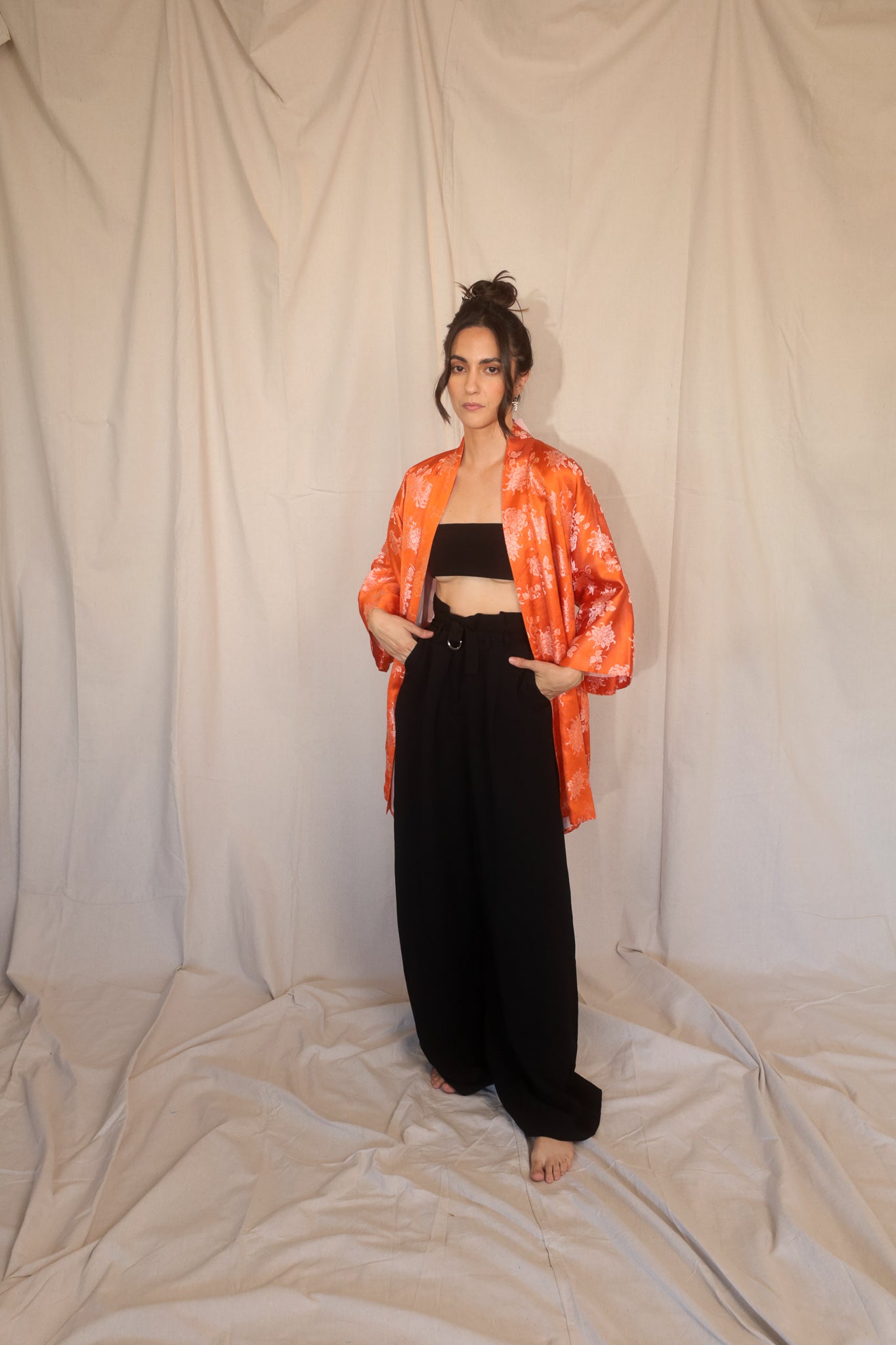 1970's Orange  Haori Kimono Apparel & Accessories GOODVILLE   