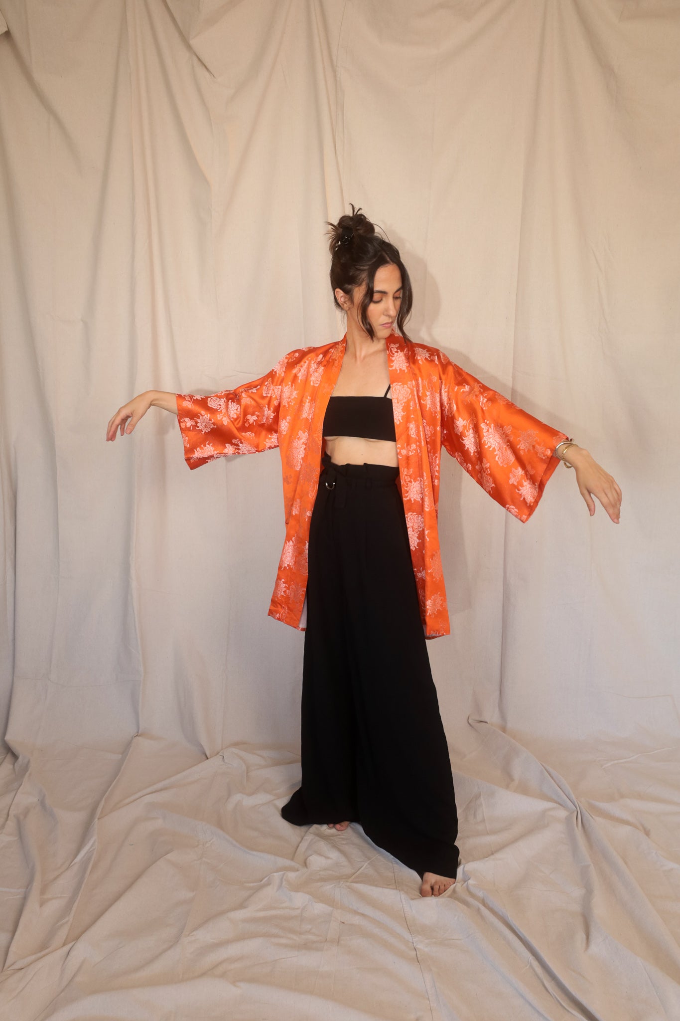 1970's Orange  Haori Kimono Apparel & Accessories GOODVILLE   